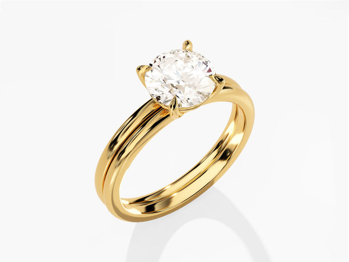 1.50CT Round Cut Solitaire F-VS Diamond Engagement Bridal Set