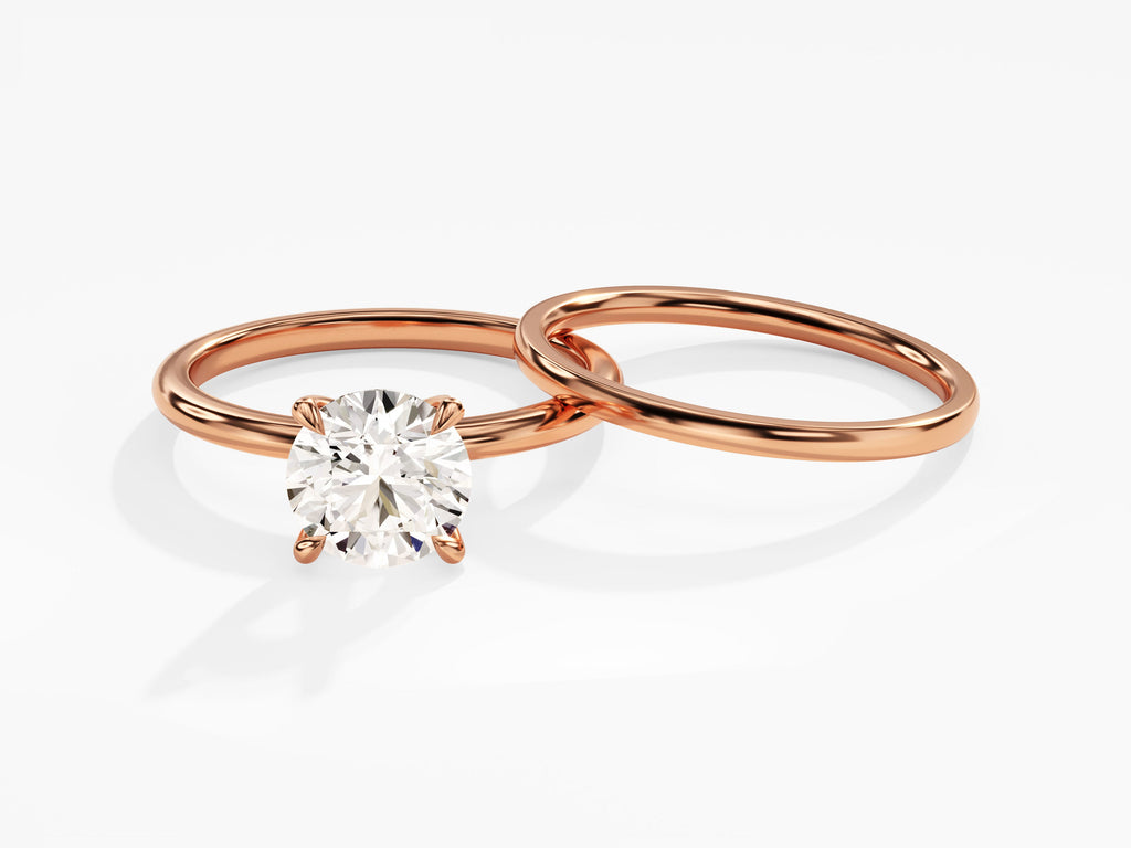 1.50CT Round Cut Solitaire F-VS Diamond Engagement Bridal Set