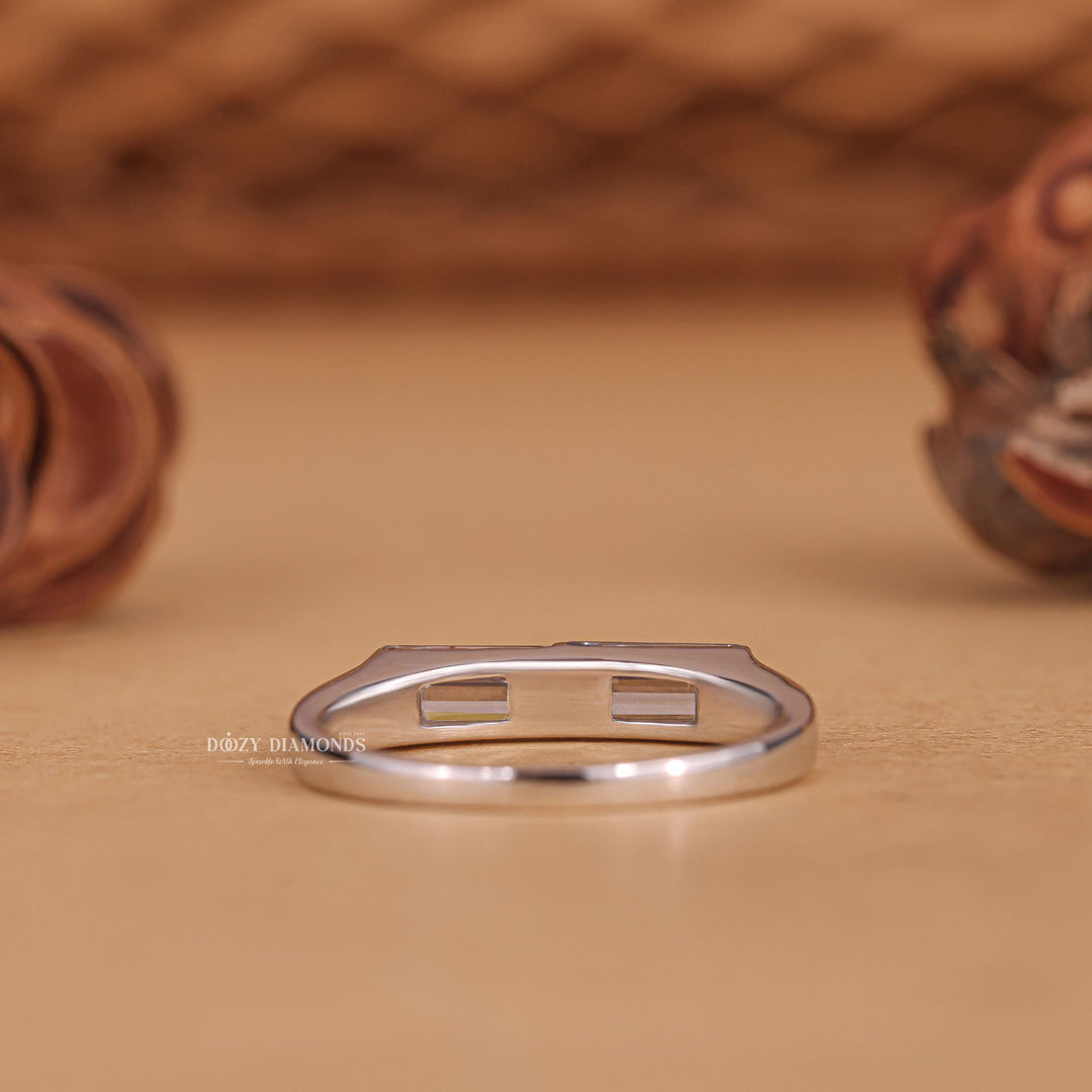 Baguette diamond band stackable, Baguette diamond band milgrain, Baguette diamond band filigree, Baguette diamond band comfort fit, Baguette diamond band knife edge,