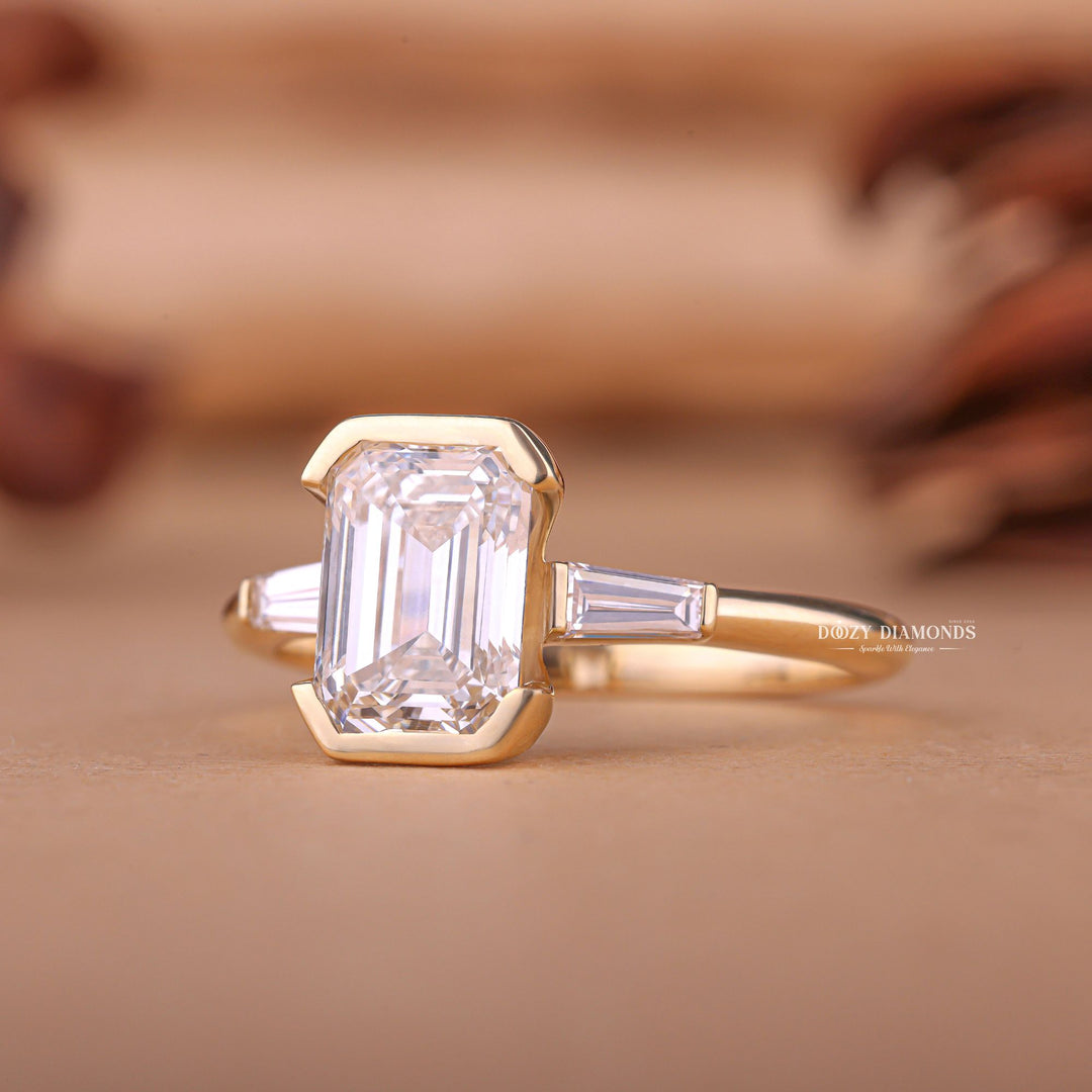 Three-stone rings with financing, Three-stone moissanite engagement ring, Three-stone ring in 14K gold, Buy princess cut three-stone ring, Oval cut three-stone engagement ring, 