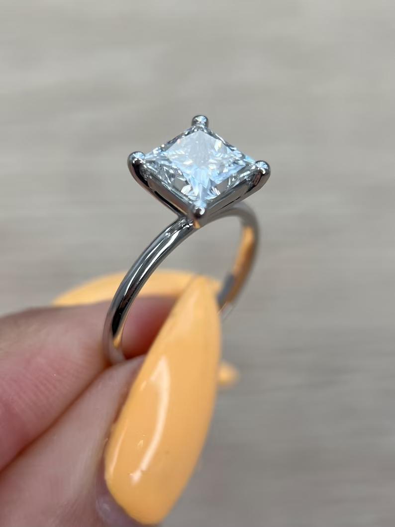 Princess cut bridal ring set, Princess cut wedding ring set, Princess cut engagement and wedding ring set, Princess cut bridal set, Princess cut wedding set, Princess cut bridal jewelry set,