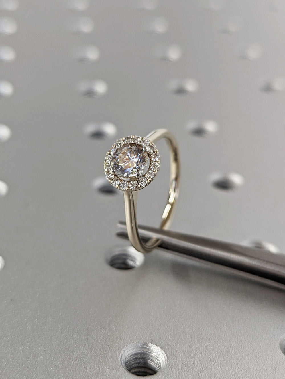 CVD diamond engagement ring