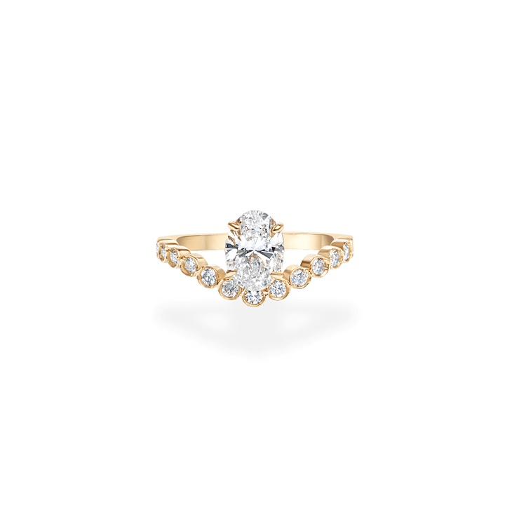1.0CT - 2.0CT Oval Cut Lab Grown Diamond Bubble Pave Engagement Ring - Doozy Diamonds