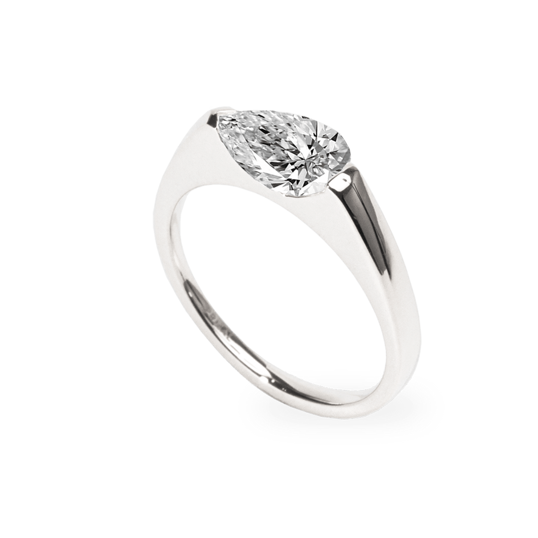 1.0CT - 2.0CT Pear Cut Lab Grown Diamond Tension Set Engagement Ring - Doozy Diamonds