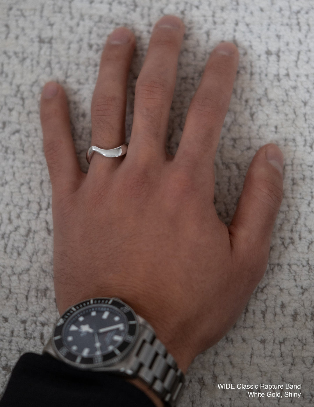 14k|18k Solid Gold Unique Wide Curved Wedding Band