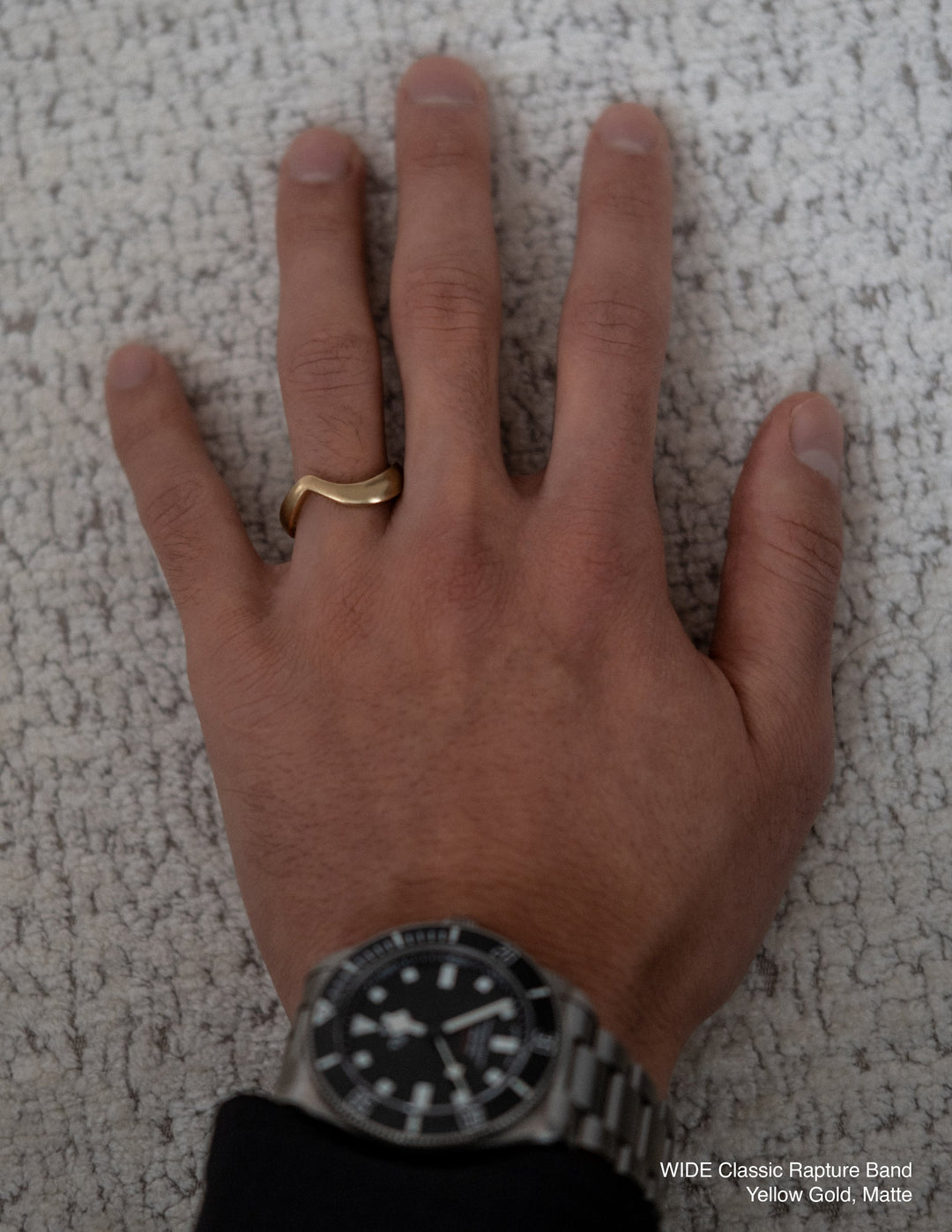 14k|18k Solid Gold Unique Wide Curved Wedding Band