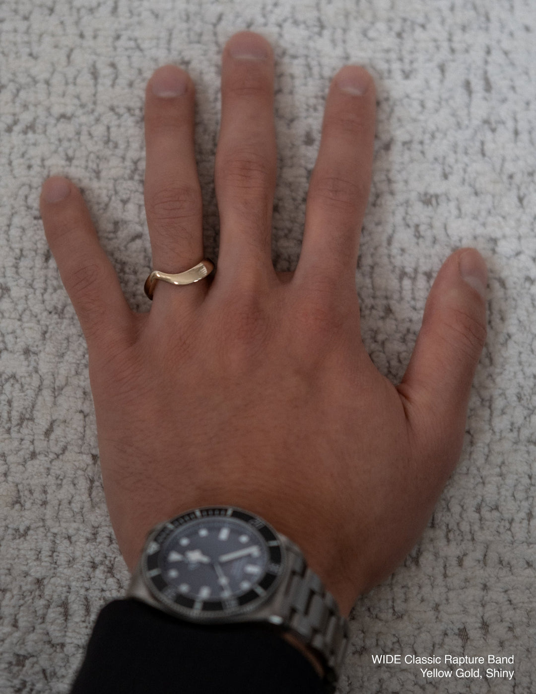 14k|18k Solid Gold Unique Wide Curved Wedding Band