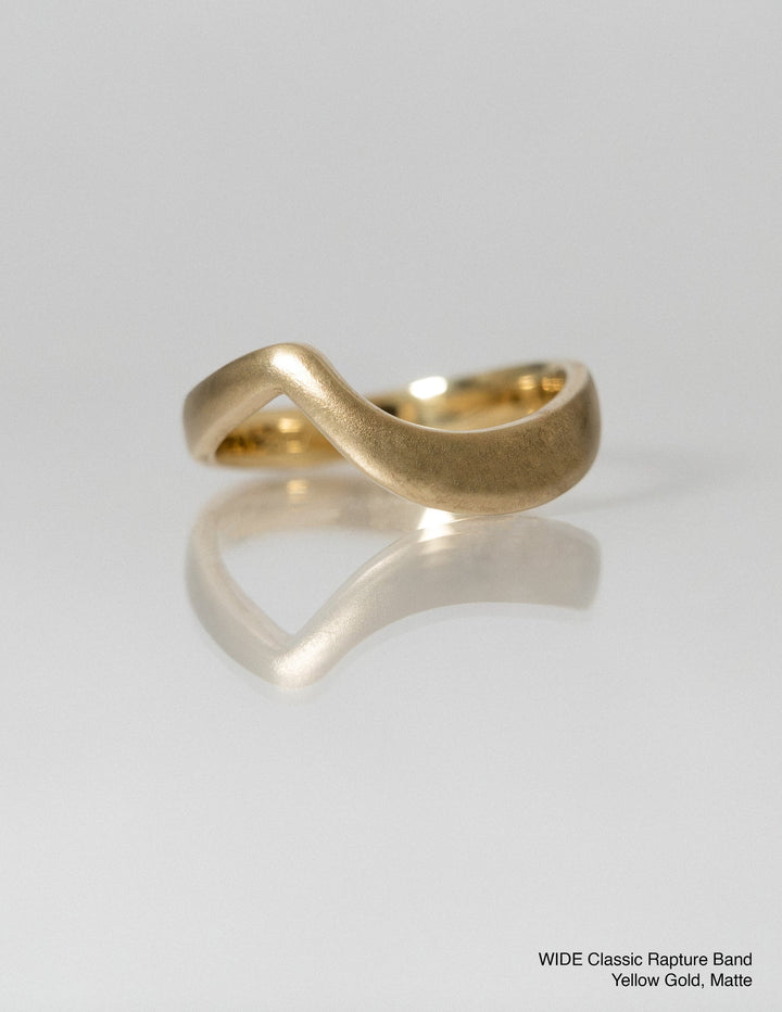 14k|18k Solid Gold Unique Wide Curved Wedding Band