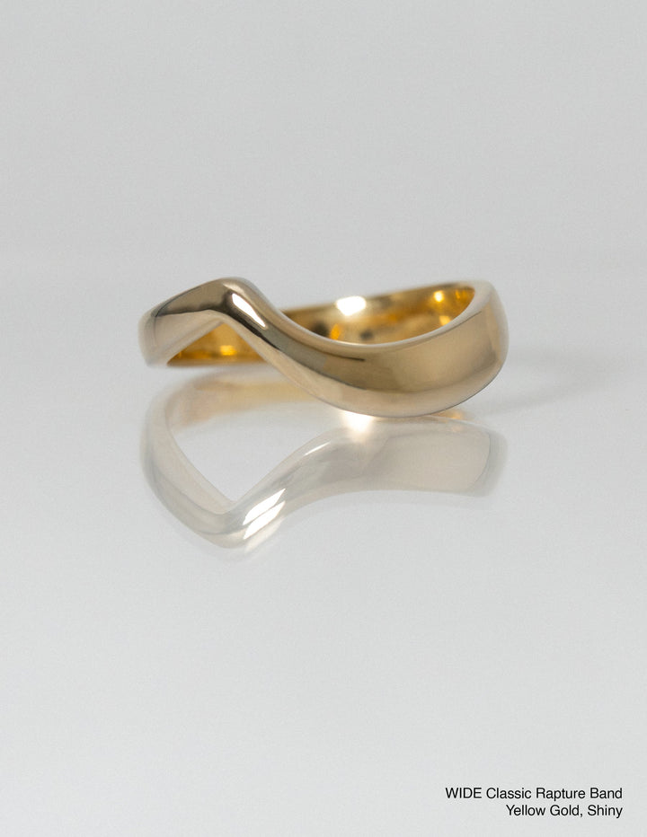 14k|18k Solid Gold Unique Wide Curved Wedding Band