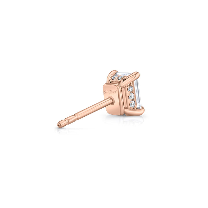 Emerald F-VS1 Lab-Grown Diamond Hidden Halo Stud Earrings