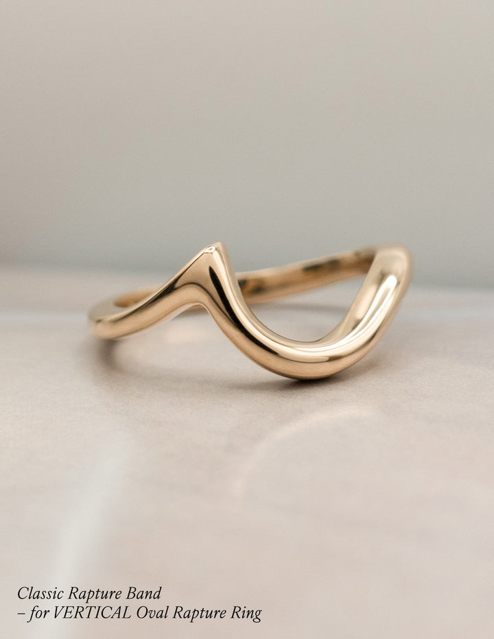 14k Solid Gold Unique Curved Wedding Band For Women