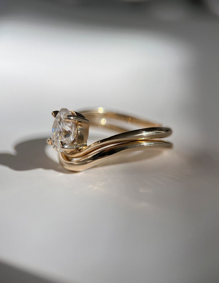 14k|18k Solid Gold Unique Wave Classic Wedding Band