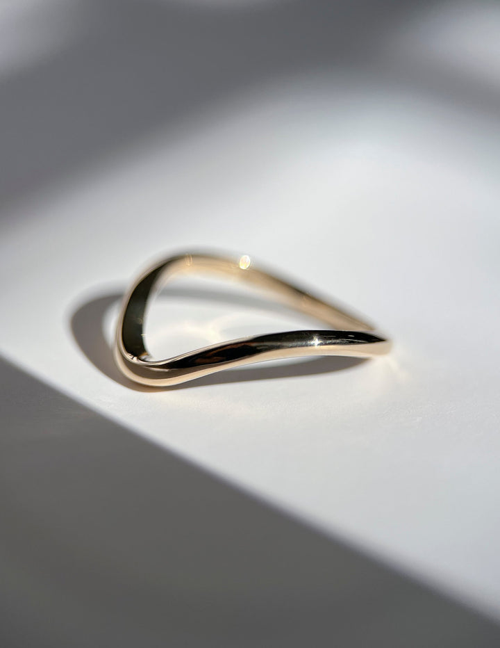 14k|18k Solid Gold Unique Wave Classic Wedding Band