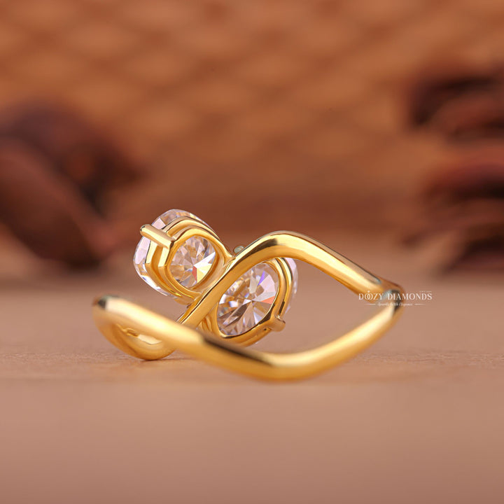 Classic Toi et Moi solitaire engagement ring, Affordable Toi et Moi rings with natural diamonds,