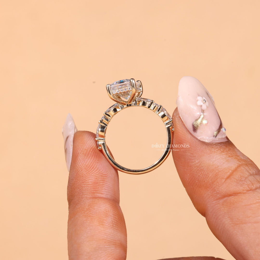 2.50CT - 3.50CT Radiant Cut F/VS2 Lab Grown Diamond Hidden Halo Engagement Ring - Doozy Diamonds
