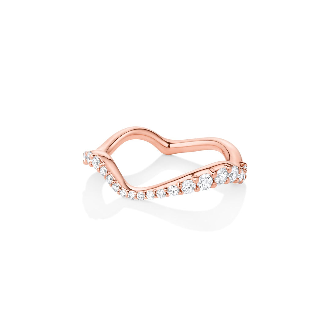 Round Diamond CVD EF/VVS Curved Pave Wedding Band