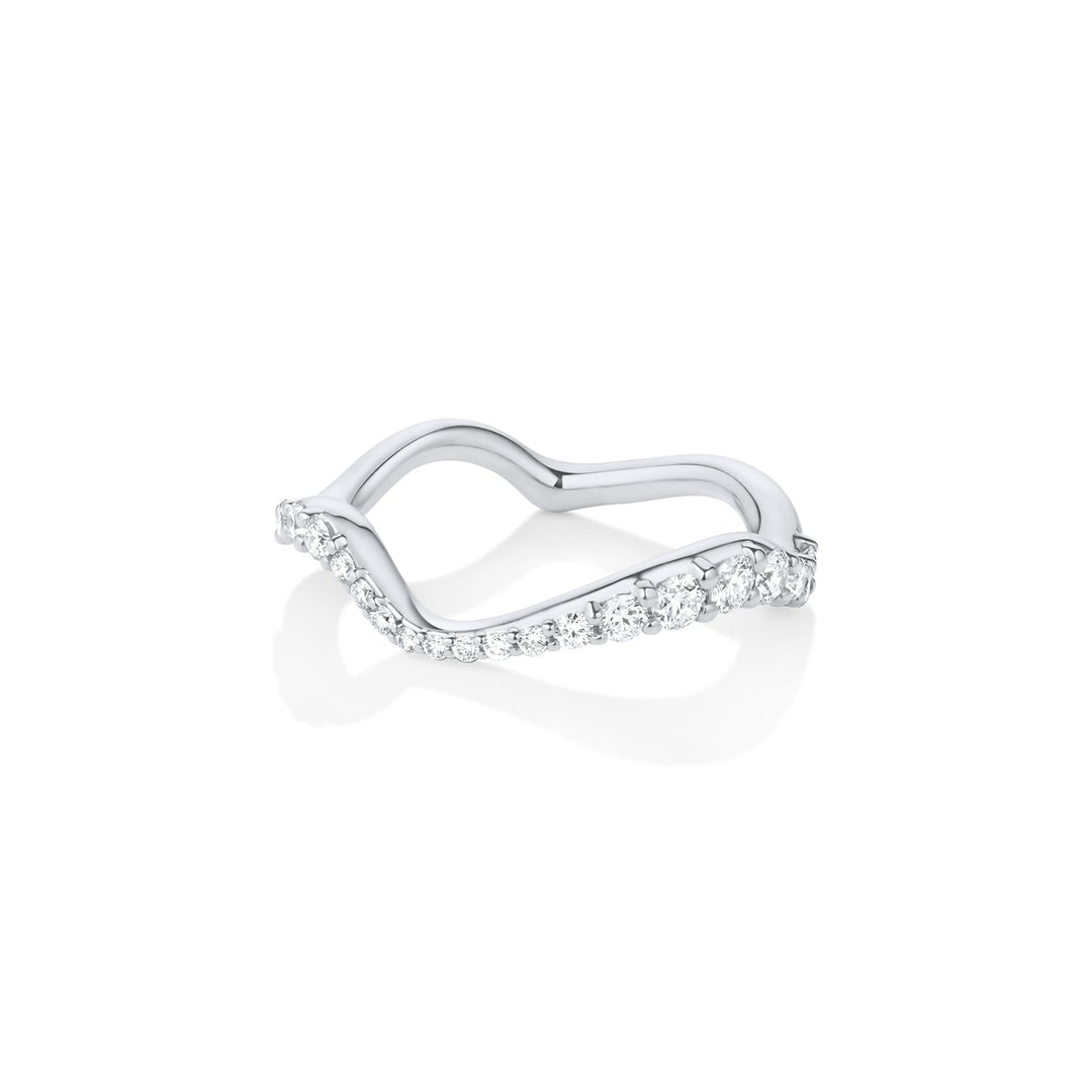 Round Diamond CVD EF/VVS Curved Pave Wedding Band