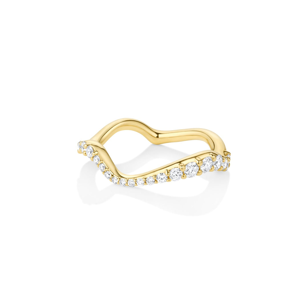 Round Diamond CVD EF/VVS Curved Pave Wedding Band