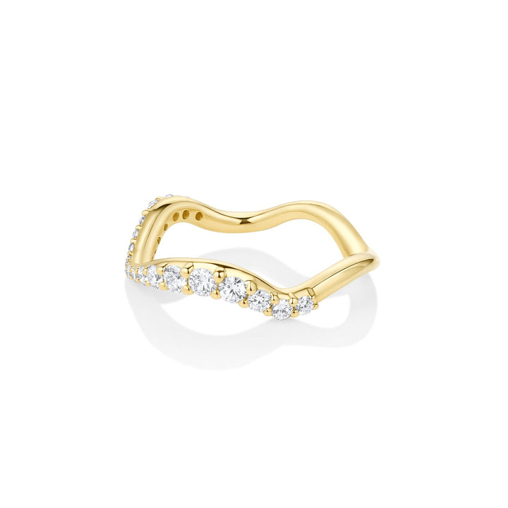 Round Diamond CVD EF/VVS Curved Pave Wedding Band