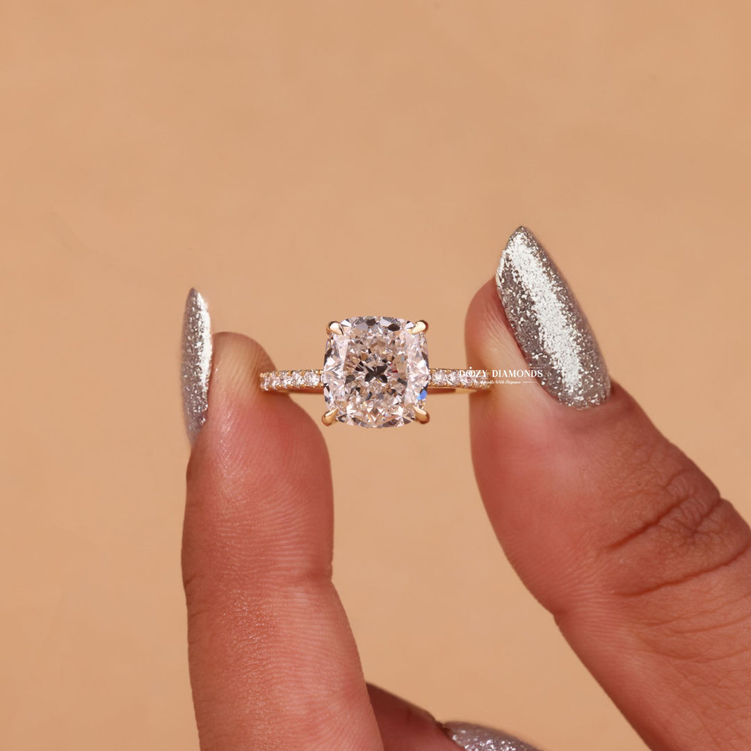 Cushion channel set engagement ring, Cushion swirl engagement ring, Cushion unique engagement ring, Cushion traditional engagement ring, Cushion contemporary engagement 