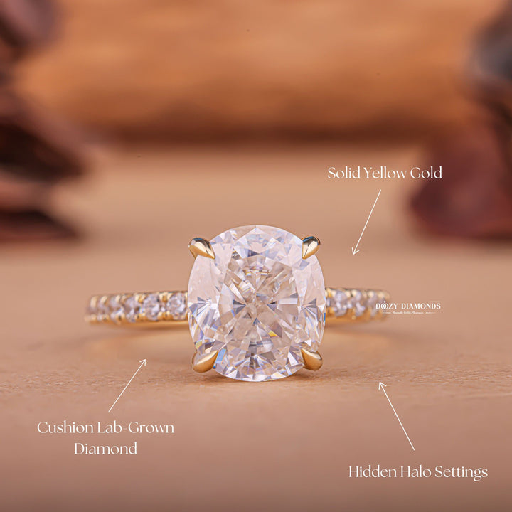 Cushion engraved engagement ring, Cushion halo diamond engagement ring, Cushion solitaire diamond engagement ring, Cushion unique diamond engagement ring, Cushion custom diamond engagement ring, Cushion affordable diamond engagement ring, 