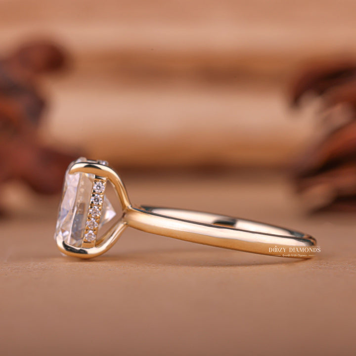 Cushion vintage engagement ring, Cushion classic engagement ring, Cushion modern engagement ring, Cushion three-stone engagement ring,