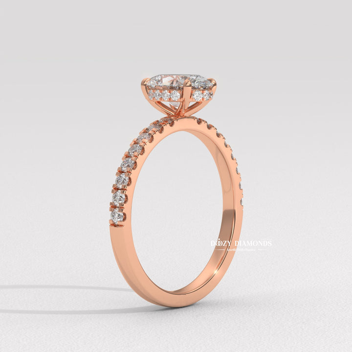 Engagement ring trends 2026
Affordable luxury lab diamond
Oval vs round hidden halo
Unique bridal jewelry 2026
Custom oval engagement ring