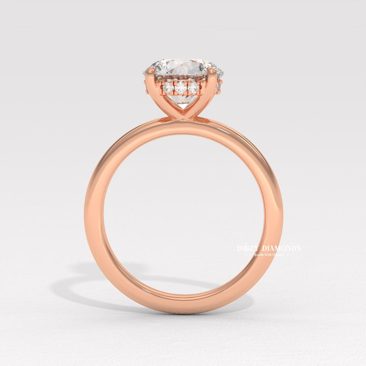 VVS1 lab grown diamond ring
D-F color lab diamond ring
Petite pave hidden halo ring
Luxury hidden halo ring