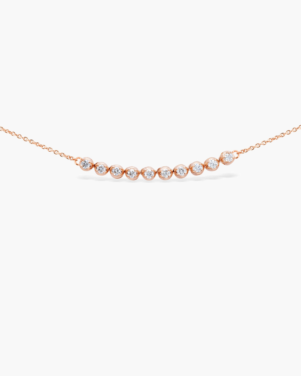 Flexible Bezel Set Round Cut Moissanite Diamond Necklace For Her