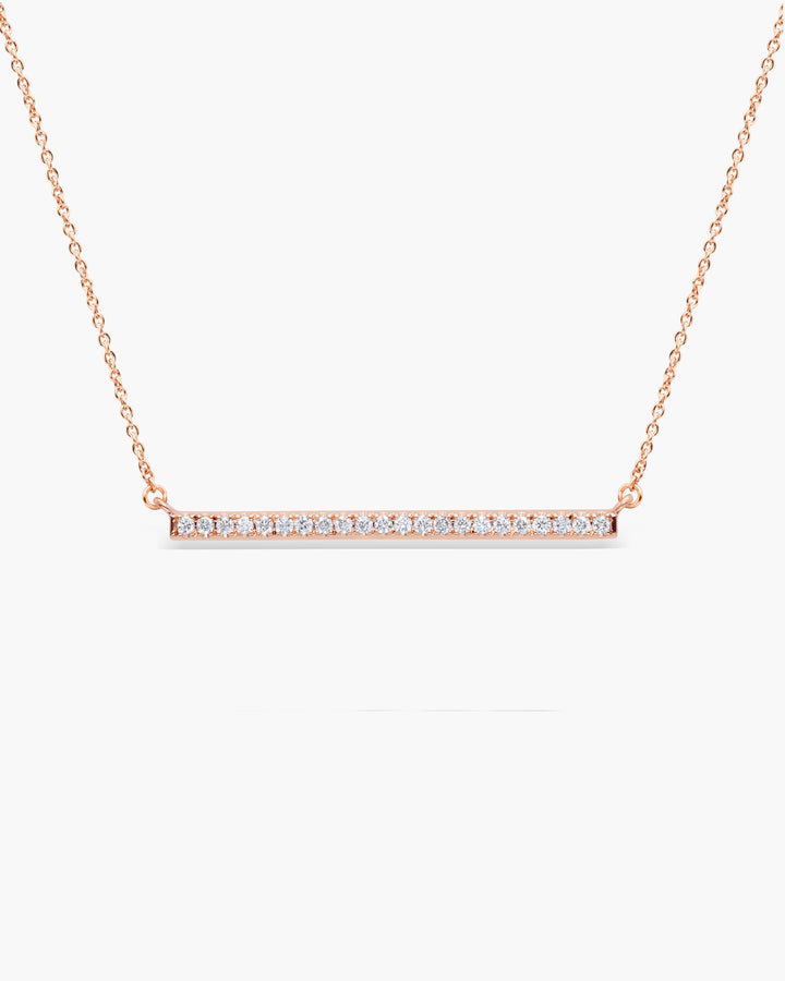 Round Cut Diamond Bar Moissanite Necklace For Women