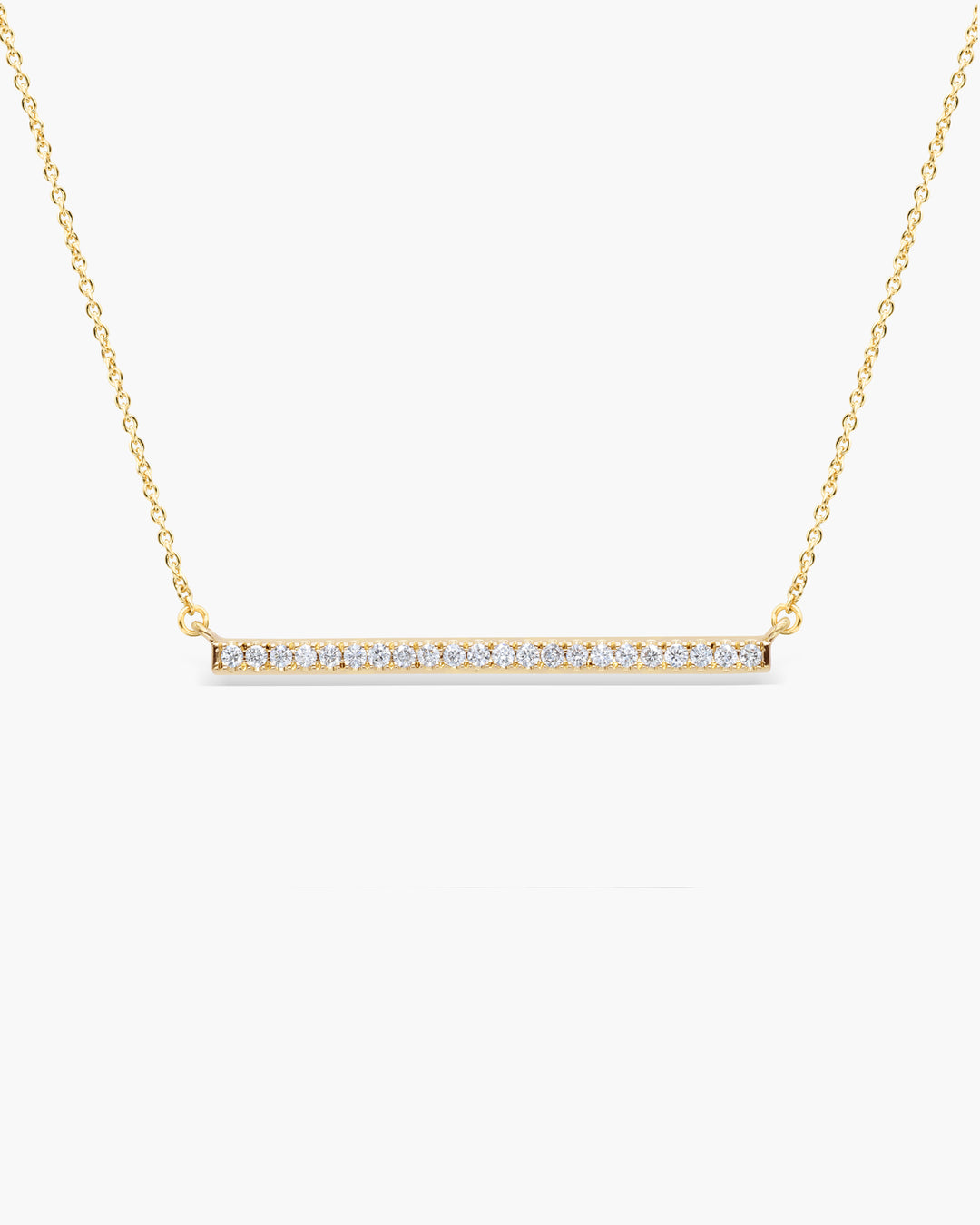 Round Cut Diamond Bar Moissanite Necklace For Women