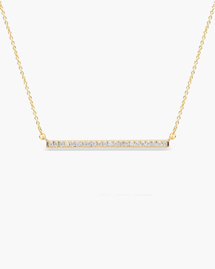Round Cut Diamond Bar Moissanite Necklace For Women