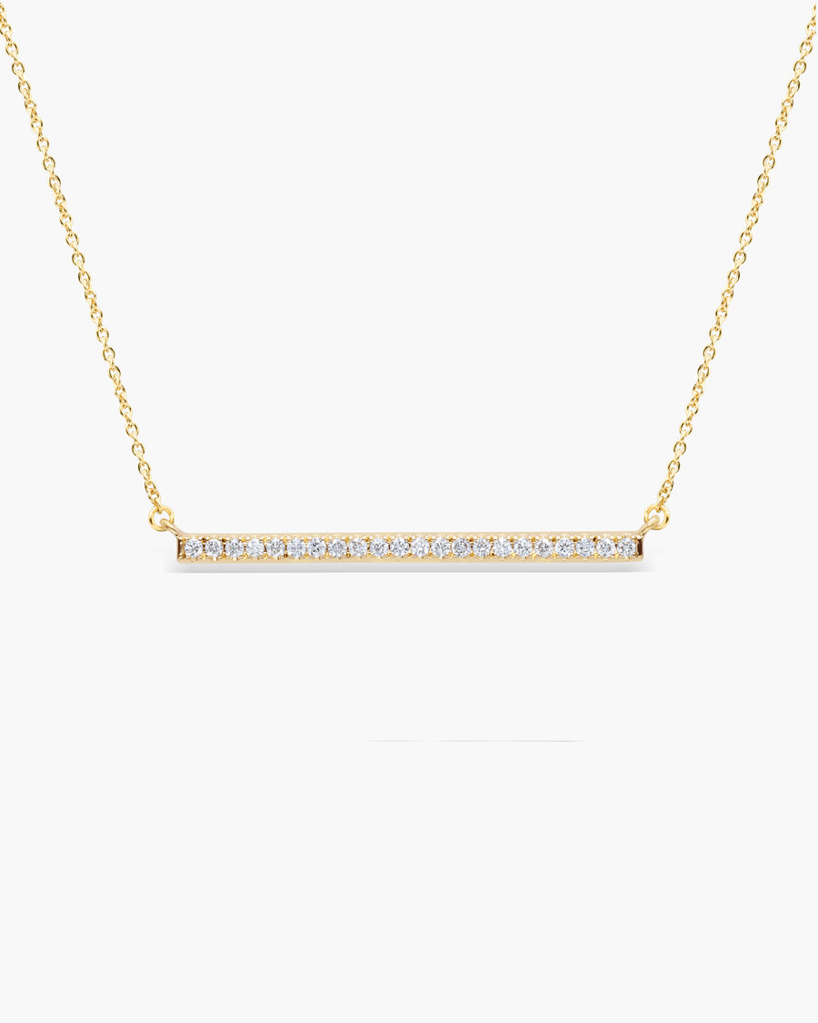 Round Cut Diamond Bar Moissanite Necklace For Women