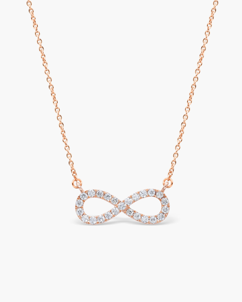 0.24TCW Round Cut Diamond Infinity Moissanite necklace For Her