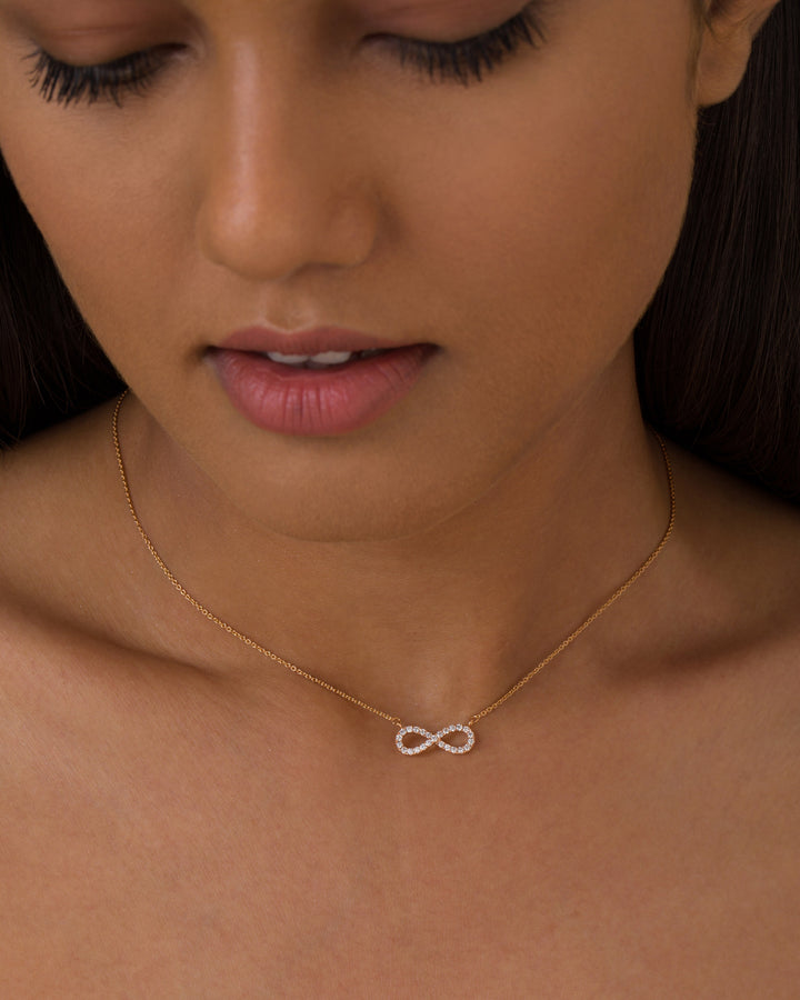 0.24TCW Round Cut Diamond Infinity Moissanite necklace For Her