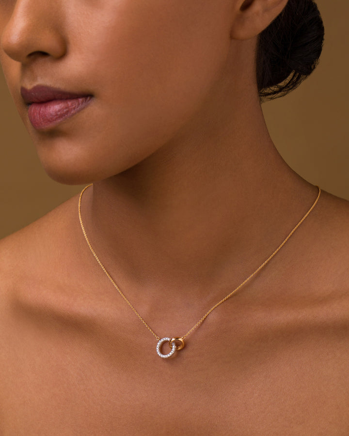 0.17TCW Round Cut Diamond Eternity Circle Of Life Moissanite Necklace For Her