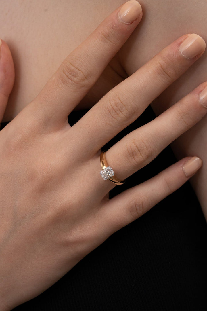 1.0CT-2.0CT Radiant Cut Lab Grown Diamond Solitaire Engagement Ring