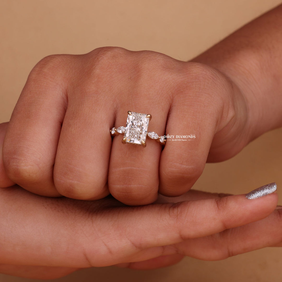 Radiant traditional engagement ring, Radiant contemporary engagement ring, Radiant minimalist engagement ring, Radiant intricate engagement ring, 