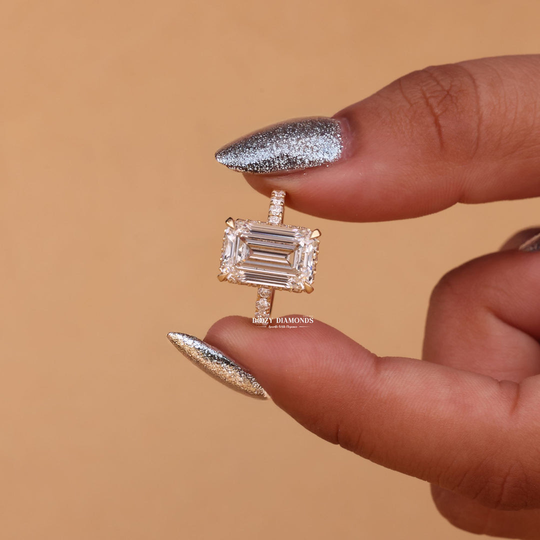 Exclusive engagement ring, Engraved engagement ring, Halo diamond engagement ring, Solitaire diamond engagement ring, Unique diamond engagement ring, 