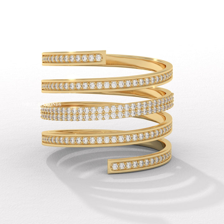 Round Diamond Spring Wedding Band - Lab Grown Diamond