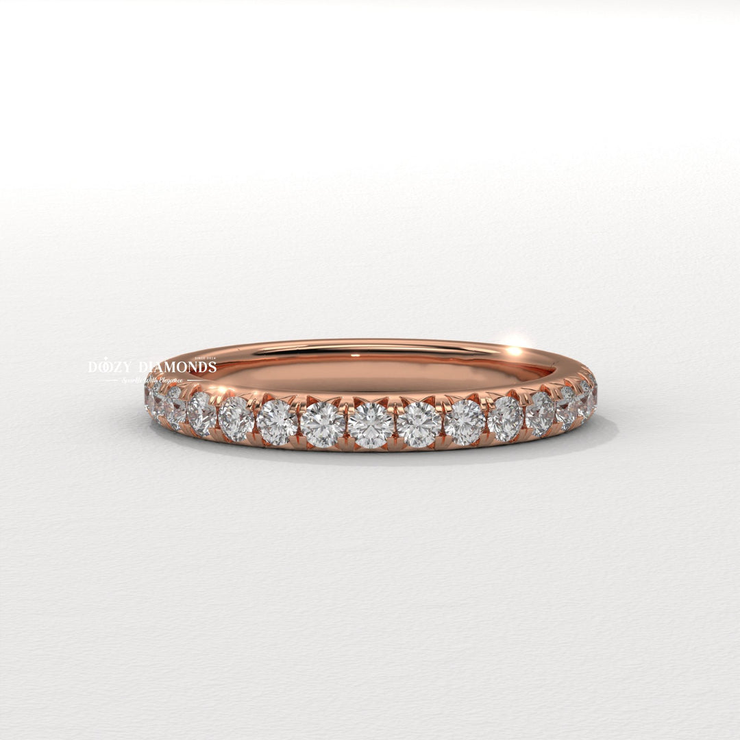 Round Lab Created Diamond Eternity Wedding Band for Women