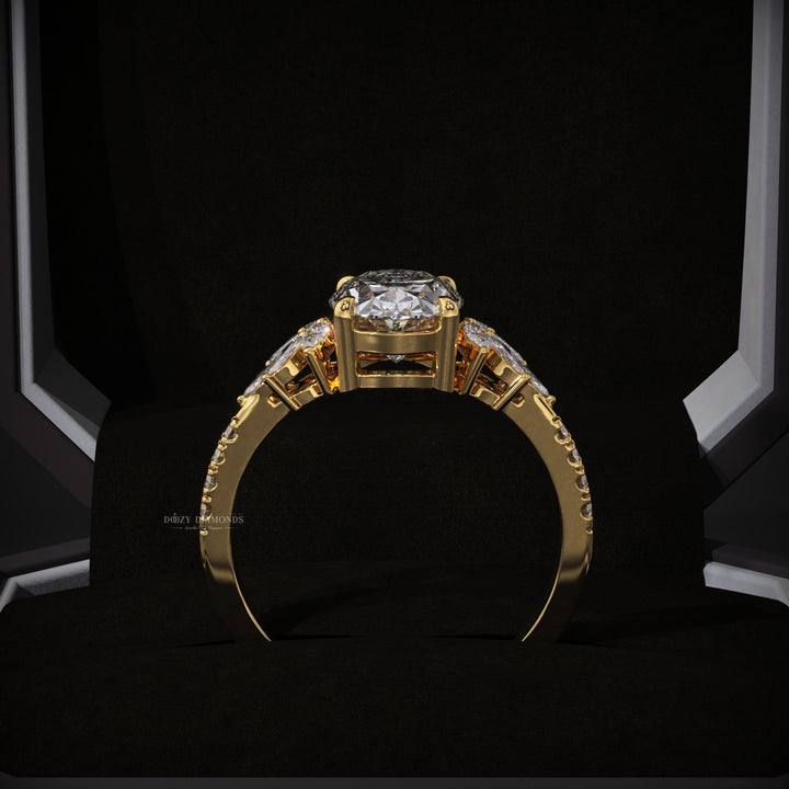 Oval Lab Grown Cluster E/VS2 Diamond Engagement Ring
