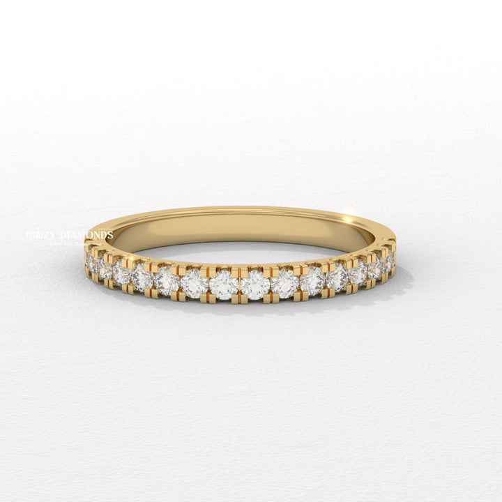 Round Lab Created Diamond Eternity Wedding Band for Women