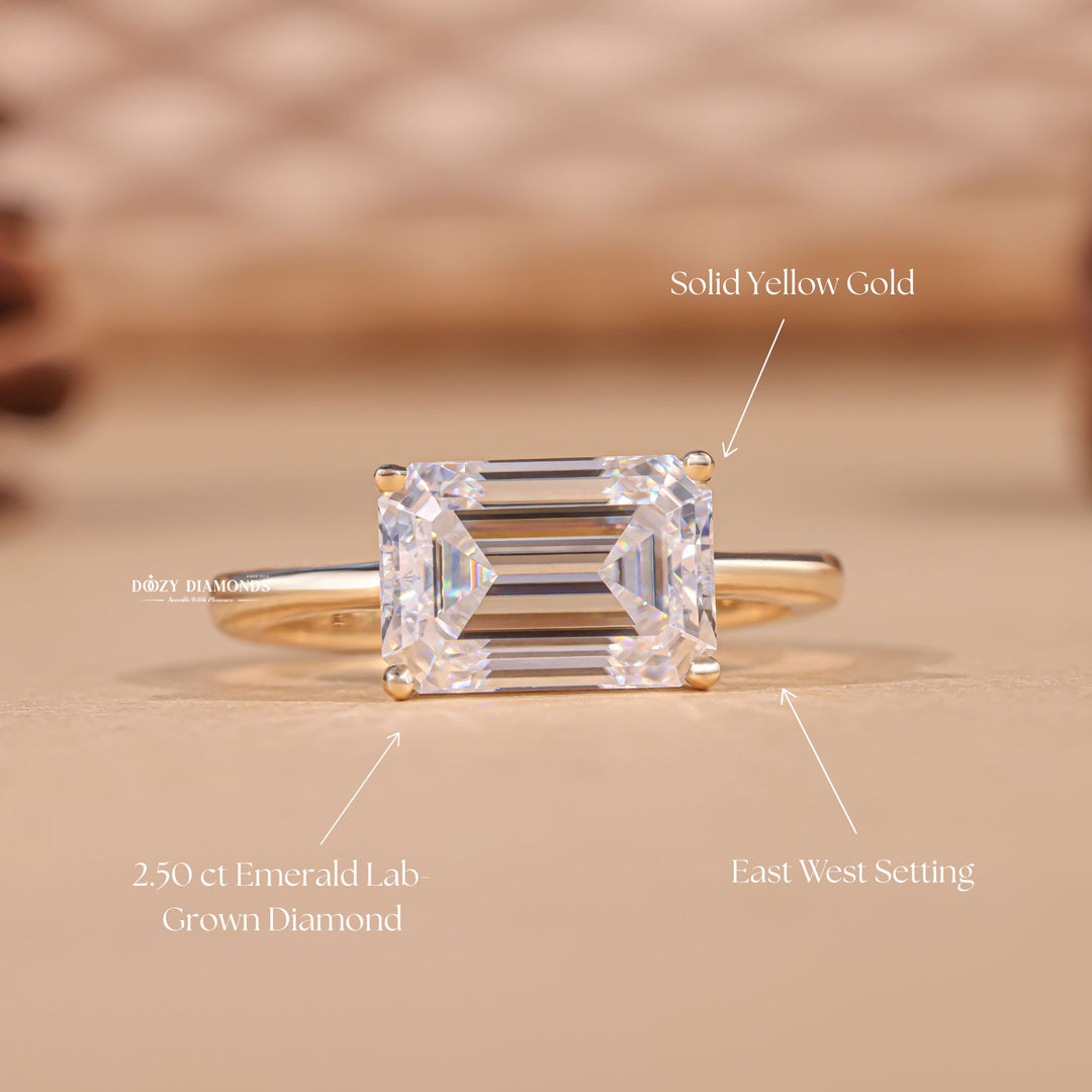 Discounted East-West diamond rings, Luxury East-West engagement rings, Unique East-West diamond rings.