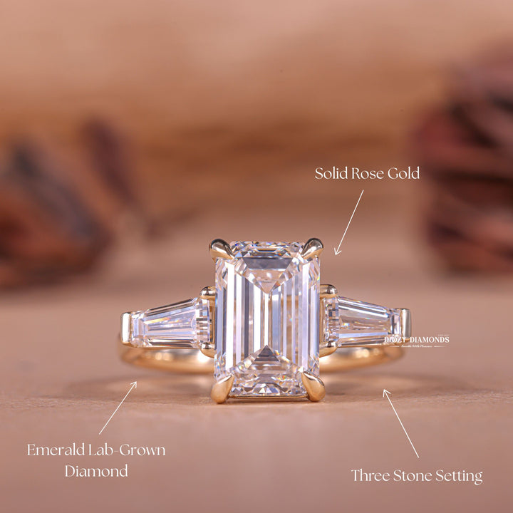 Discounted three-stone engagement rings, Luxury three-stone engagement rings, Unique three-stone diamond rings.