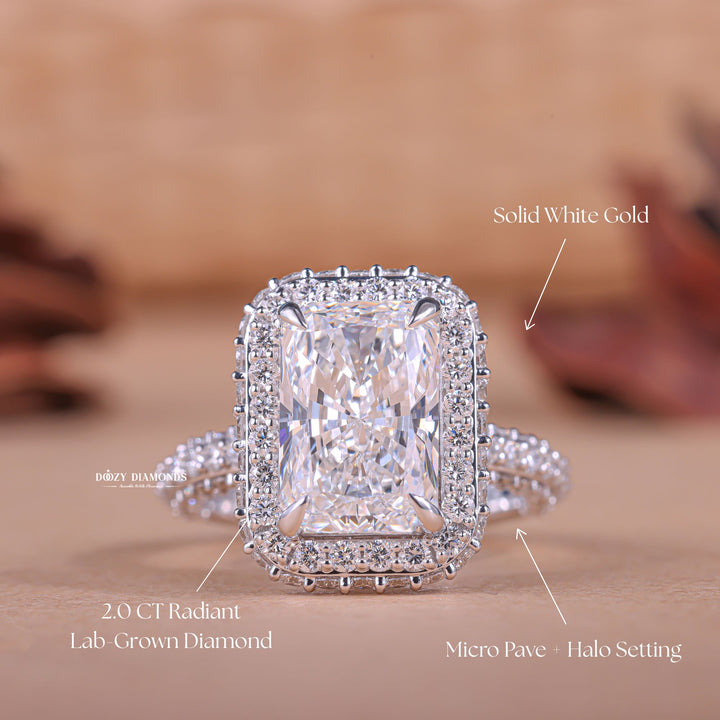 Double halo rings under $2000, Buy double halo ring with band, Discounted double halo rings, Luxury double halo rings, Unique double halo engagement rings.