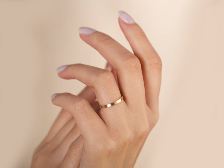 2.0mm Classic Flat Wedding Band - Matte Brushed