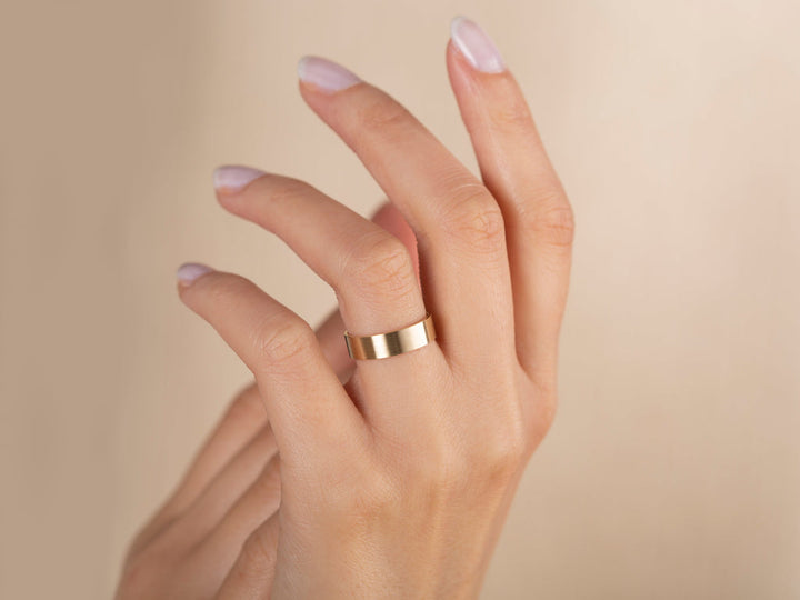 5.0mm Matte Brushed Classic Flat Wedding Band For Women