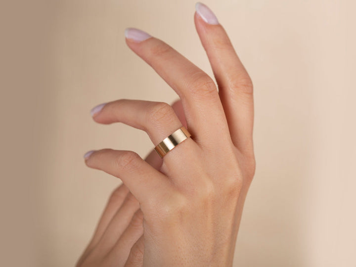 6.0mm Matte Brushed Classic Flat Wedding Band For Women