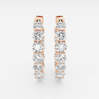 Round Cut FG-VS2 Lab-Grown Diamond Hoops Earrings